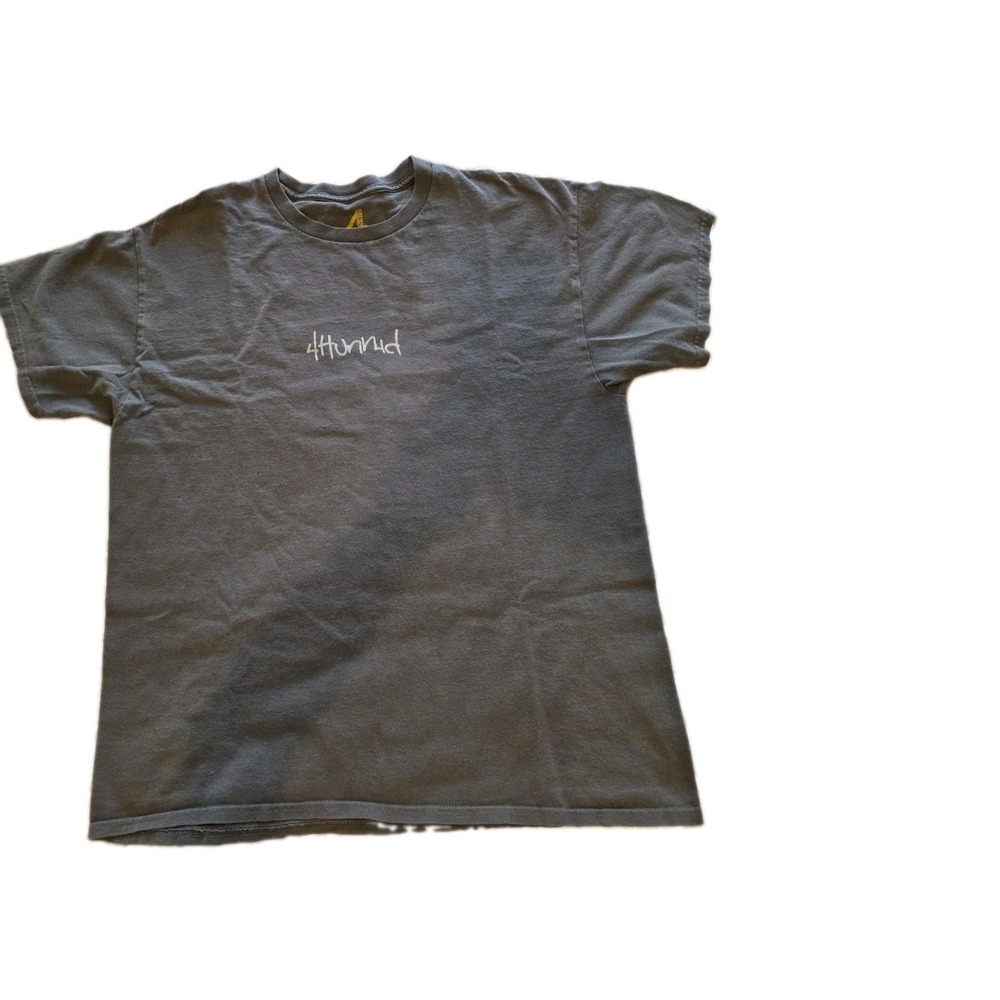 4Hunnid YG Gray Graphic T Shirt Mens Large Streetwear Hip Hop Logo Tee